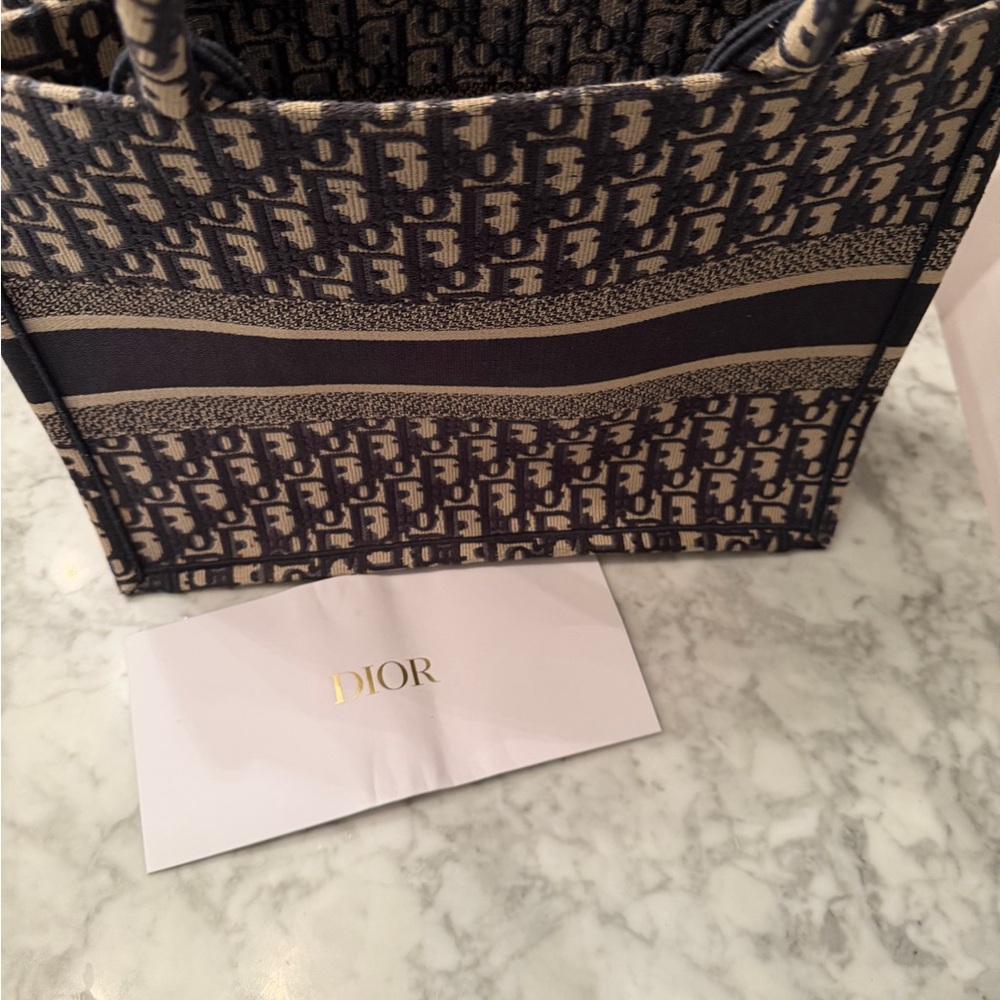 Dior Blue and Beige Logo Tote - Picture 4 of 5